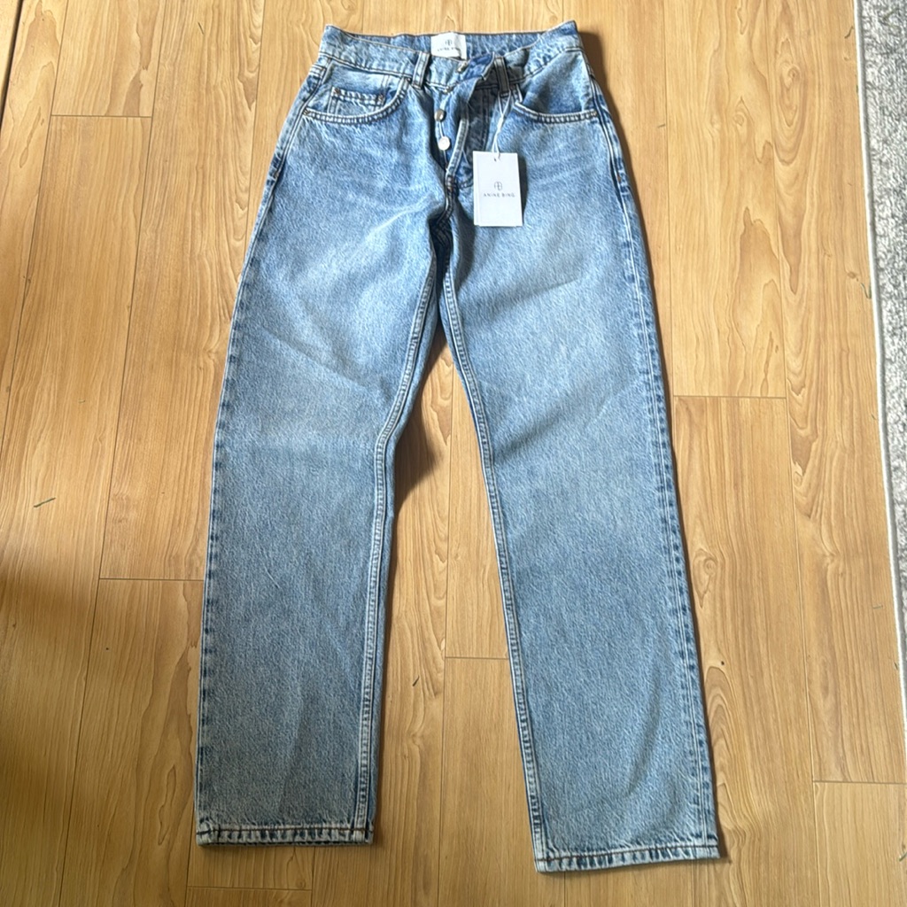 Anine Bing Benson High Rise Slim Straight Jean